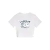 Camiseta Cinza Gola Redonda Manga Curta para Mulheres, Novo Estilo de Verão com Estampa de Coelho Soprando Desenho Animado, Top Tendência