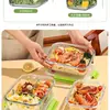 Pote de Vidro para Almoço de Alta Qualidade com Vedação Hermética, Recipiente para Almoço, Seguro para Micro-ondas, para Trabalhadores de Escritório, com Compartimentos para Conservação de Alimentos