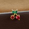Pendientes de circonita de lujo ligeros, estilo Ins, plata 925, con forma de fruta tropical, para mujer, estilo fresco de verano, pequeños y de moda.