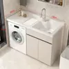 Gabinete de lavandería para balcón con fregadero integrado y tabla de lavar, gabinete para lavadora de carga frontal, combinación de gabinetes de baño, venta al por mayor de fábrica