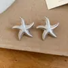 Pendientes de Estrella de Mar con Goteo de Aceite de Aguja de Plata, Pendientes de Moda Personalizados Transfronterizos Europeos y Americanos, Pendientes de Lujo Ligero de Gama Alta con un Diseño Único