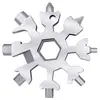 Tarjeta de herramienta Floco de Nieve 18 en 1 combinación destornillador multifuncional de copo de nieve llave de copo de nieve herramienta tarjeta de herramienta con forma de copo de nieve