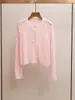 Ropa de Mujer de Gama Alta Shenzhen Nanyou Primavera Nueva Estilo Dulce Corte Lana Redonda Cuello Redondo Manga Larga Holgado Suéter de Punto Chaqueta Cárdigan