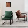 Silla de Negociación Estilo Nórdico Hogar Sala de Estar Dormitorio Oficina Hierro Forjado Sofá Perezoso Silla de Lujo Ligero Silla de Sofá Individual