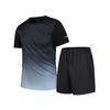 Traje de seda de hielo de secado rápido con degradado, camiseta de manga corta para hombre, pantalones cortos casuales de verano nuevos, deportes de dos piezas, deportes de fitness