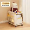 Estante de almacenamiento para mochila escolar, gabinete multifuncional debajo del escritorio con ruedas para estudiantes, estante de almacenamiento de libros para niñas, carrito de almacenamiento para el hogar