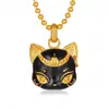Colar de Gato Preto Estilo Vintage Transfronteiriço Esmalte Gato da Sorte Corrente de Clavícula Personalidade Elegante Pingente Minimalista Gargantilha Retro