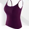 Camisola larga de verano para mujer con copas fijadas al aire sin costuras, almohadillas de sujetador integradas finas y ropa interior ajustada.