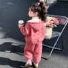 Conjunto de Felpa con Capucha de Dibujos Animados de Invierno para Niñas de Comercio Exterior 2026 Nuevo Elegante Casual de Campus Ropa de Dos Piezas para Niños de Moda