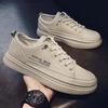 Zapatos de verano para hombre, nuevos, transpirables, finos, blancos, estilo coreano, de cuero a la moda, combinables, deportivos, informales, para patinar.