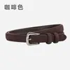 Cinturón Transfronterizo de Gamuza con Hebilla Plateada para Mujer Piel Genuina Decorativo para Traje Jeans Casual Retro Moderno Cinturón de Piel de Vaca para Mujer
