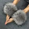 Mangas, Mangas de Pelo, Luvas, Punhos Apertados, Proteções para Mãos, Pele Sintética de Coelho, Pulseiras de Pulso de Pele Sintética de Raposa, Anéis de Mão para Mulheres, Inverno