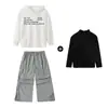 Roupas Hip-Hop Infantis da Moda, Conjuntos de Moletom com Capuz Hip-Hop para Meninos, Roupas Hip-Hop Frescas e Bonitas para Performance Infantil