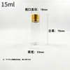 Em estoque: Garrafas plásticas transparentes de PET multi-especificação 10-30-50ml com tampas douradas, frascos dosadores de boca estreita, frascos de amostra