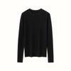 Malharia de Caxemira de Gola Redonda Fina para Primavera e Outono para Mulheres, Malharia Pulôver, Top Versátil Slim Fit de Cor Pura de Manga Comprida, Malharia Elegante