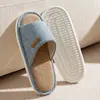 Pantuflas de Lino Absorbentes de Sudor para Mujer, Estilo Nuevo Sencillo para Todas las Estaciones, Pantuflas de Algodón y Lino Absorbentes de Sudor, Transpirables, Antideslizantes para Hombre, Verano
