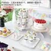 Decoración de Cumpleaños Adornos para Mesa de Postres Exhibidor de Boda Estante de Exhibición Desechable de Tres Niveles Soporte para Pasteles Rejilla para Pasteles