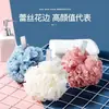 Bolas de Baño Suaves de Encaje y Rosa Flor de Baño Súper Suave No se Desmoronan Bonita Bola de Burbujas Red de Espuma de Baño Esponja Bola