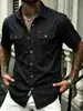 2026 Amazon Camisa de Verano para Hombre Estilo Americano Nuevo Diaria de Manga Corta Moda Versátil Casual Camiseta de Color Sólido