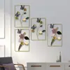 Portavelas tridimensionales de estilo europeo para pared, decoraciones de pared metálicas florales y de mariposas, adornos de pared para el hogar y textiles para el hogar