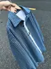 Camisa de espiga azul oscuro para hombre otoño retro a cuadros texturizados camisa casual prenda exterior cárdigan chaqueta con solapa