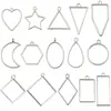 Série de Molduras Geométricas Vazadas em Resina Molduras em Forma de Diamante Estrelas de Cinco Pontas Multicor Lua Coração Acessórios para Joias DIY