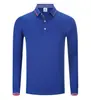 Polo de Algodão e Seda 200g com Manga Longa e Gola Polo para Homens e Mulheres, Roupa de Trabalho, Roupa de Grupo, Logo Bordado Imprimível