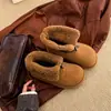 Botas de Nieve Planas del Noreste de 2.5 cm de Tacón Bajo de Dos Usos para Mujer 2026 Estilo Nuevo Botines Gruesos con Felpa Antideslizantes Cálidos Zapatos de Algodón