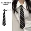 Corbata JK a rayas Accesorios para camisa de mujer Estilo académico Estilo coreano DK para hombre Sin nudo de corbata Informal Estilo japonés Uniforme escolar para estudiantes