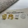 Pendientes de Aro Anchos Huecos Multicapa Inspirados en el Diseño, de Moda y Únicos, con Estilo de Espiga de Trigo, Versátiles y de Metal con Aspecto Tejido