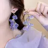 Pendientes Largos con Borlas de Flor para Mujer 2025 Nuevos Pendientes de Diseño de Nicho Estilo Vacaciones Pendientes de Verano Pendientes