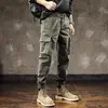 Pantalones Cargo Estilo Americano para Hombre Sarga Verano Delgado Verde Militar Comercio Exterior Stock Listo Moda Casual Pantalones Hombre