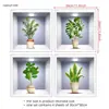 Adesivos de Parede com Imagens de Plantas Verdes Transfronteiriços 3D Tridimensional Planta em Vaso Corredor Corredor Parede Pintura Decorativa Autoadesiva Adesivos Autoadesivos
