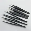 Set de Pinzas Negras Engrosadas Herramienta Clip para Reparación de Teléfonos Móviles Hecho a Mano DIY Pinzas de Punta Pinzas para Micro Paisajismo Venta al por Mayor