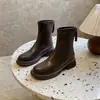 ¡Adelgazante! Botas Martin de media caña para mujer 2026 nuevo otoño Marrón Merade botas cortas suela gruesa estilo británico botas adelgazantes para mujer