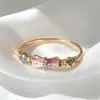 Anillo Abierto Ajustable Tilenny Estilo Ins Más Vendido Transfronterizo con Circonita para Mujer, Diseño Floral Dulce y Lindo