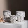 Macetas de Cerámica Texturizada Estilo Antiguo Hechas a Mano Wabi-Sabi para Jardinería, Interiores y Exteriores Macetas con Diseño en Relieve Vintage, Macetas de Cerámica Gruesa Desgastadas Prensadas a Mano