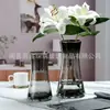 Florero de Vid Estilo Europeo con Base Floral, Boca Ancha Dorada y Rayas Verticales, Adorno Decorativo para el Hogar con Plantas Hidropónicas Creativas