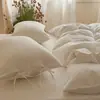 ¡Comercio de exportación! Algodón crudo sin teñir~Blanco natural puro algodón Clase A juego de sábanas de cuatro piezas estilo hotel 100% algodón