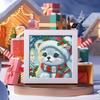 Pintura de Diamantes Navideña Transfronteriza para Niños, Arte de Puntos de Diamantes DIY con Marco, Pintura de Pegatinas de Diamantes Completos 5D, Regalo, Oferta Especial de Navidad