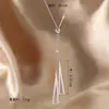 Collar de Tirar Ajustable Geométrico Triangular para Mujer Diseño de Nicho Cadena Larga para Suéter con Borla Estilo Largo Popular Elegante Sencillo