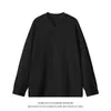 Camiseta de manga larga con cuello en V para hombre talla grande, estilo retro americano, moderna y elegante, camiseta interior holgada para hombre, nuevo estilo 26