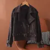 Chaqueta corta de gamuza estilo europeo y americano, nueva tendencia de moda otoño 2026, chaqueta vintage de solapa ajustada