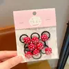 Horquilla Roja Infantil para Festival de Primavera, Pin de Tela Roja con Puntos Blancos Lindo para Niña con Lazo, Horquilla con Ambiente de Año Nuevo