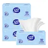 Jie Rou Sun 3 capas 80 hojas 4 paquetes Pañuelos Faciales Pulpa de Madera Original Sin Perfume Pañuelos Faciales Domésticos Servilletas
