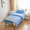 Juego de Tres Piezas de Ropa de Cama Hospitalaria para Residencias de Ancianos, Clínicas y Centros de Salud, Hecho de Satén de Poliéster-Algodón con Sábanas Engrosadas, Fundas de Edredón y Ropa de Cama