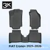 Adecuado para Fiat Cronos 2025-2026 Tapetes de Piso 3D para Todo Clima de TPE y Tapete de Cajuela