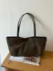 Bolso de Terciopelo Gamuzado Paleta de Colores Otoño Invierno Bolso Tote Retro Mate Gran Capacidad para Mujer Bolso de Hombro Único para el Trabajo
