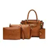 Bolsa Feminina 2023 Novo Conjunto de Quatro Peças Estilo Europeu e Americano, Bolsa de Ombro de Grande Capacidade, Bolsa Transversal, Bolsa de Mão, Essencial para o Dia a Dia