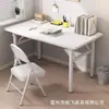 Conjunto de Mesa e Cadeira Dobrável Simples para Computador, Mesa para Quarto Pequeno, Casa, Estudante, Mesa de Escrita, Mesa de Escritório, Formato Retangular